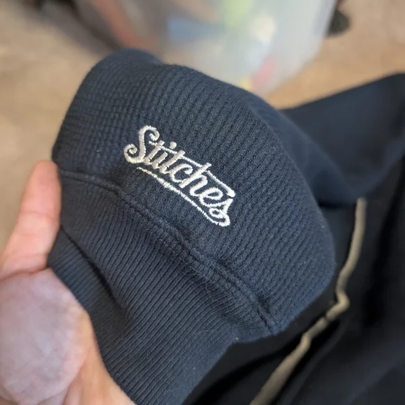 Stitches Navy Zip Up Detroit Hoodie Sweatshirt (XL) - Picture 6 of 7